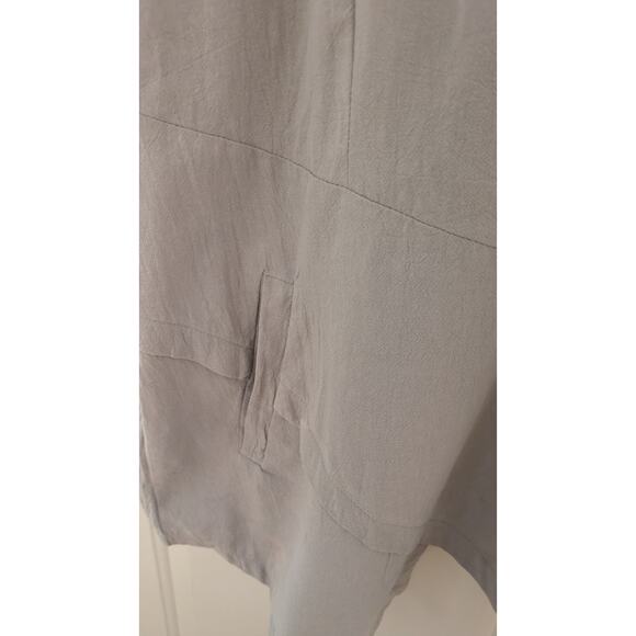Misslook Grey/Tan Asymmetrical Tunic with Pockets, XL , Cotton/Polyester, Hippie - Picture 4 of 12